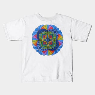 Star Burst Rainbow Mandala Kids T-Shirt